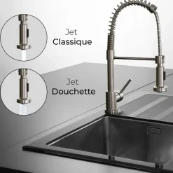 Essebagno Plimo Roestvrijstalen Monoknop Wastafelmengkraan Met Handdouche