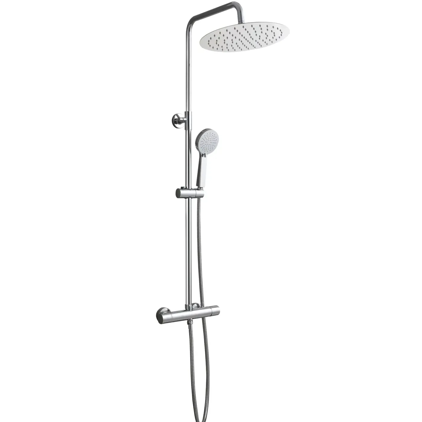 EsseBagno Regendouche Delice - Met Thermostatische Kraan - Chroom - Mat - Rond - Met Handdouche - 15cm hartafstand - 3-straals - Waterbesparend
