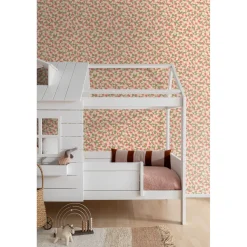 Estahome Behang Aardbeien Groen En Roze - 50 X 900 Cm - 132172