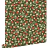 ESTAhome Behang Aardbeien Groen En Rood - 50 X 900 Cm - 132168