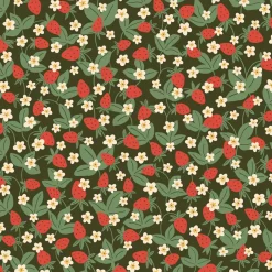 ESTAhome Behang Aardbeien Groen En Rood - 50 X 900 Cm - 132168