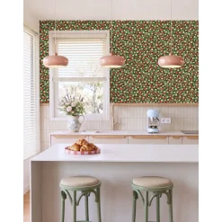 ESTAhome Behang Aardbeien Groen En Rood - 50 X 900 Cm - 132168
