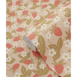 Estahome Behang Aardbeien Terracotta Roze - 50 X 900 Cm - 132171