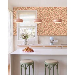 Estahome Behang Aardbeien Terracotta Roze - 50 X 900 Cm - 132171