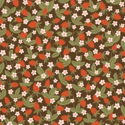 ESTAhome Behang Aardbeien Vergrijsd Olijfgroen En Rood - 50 X 900 Cm - 132169