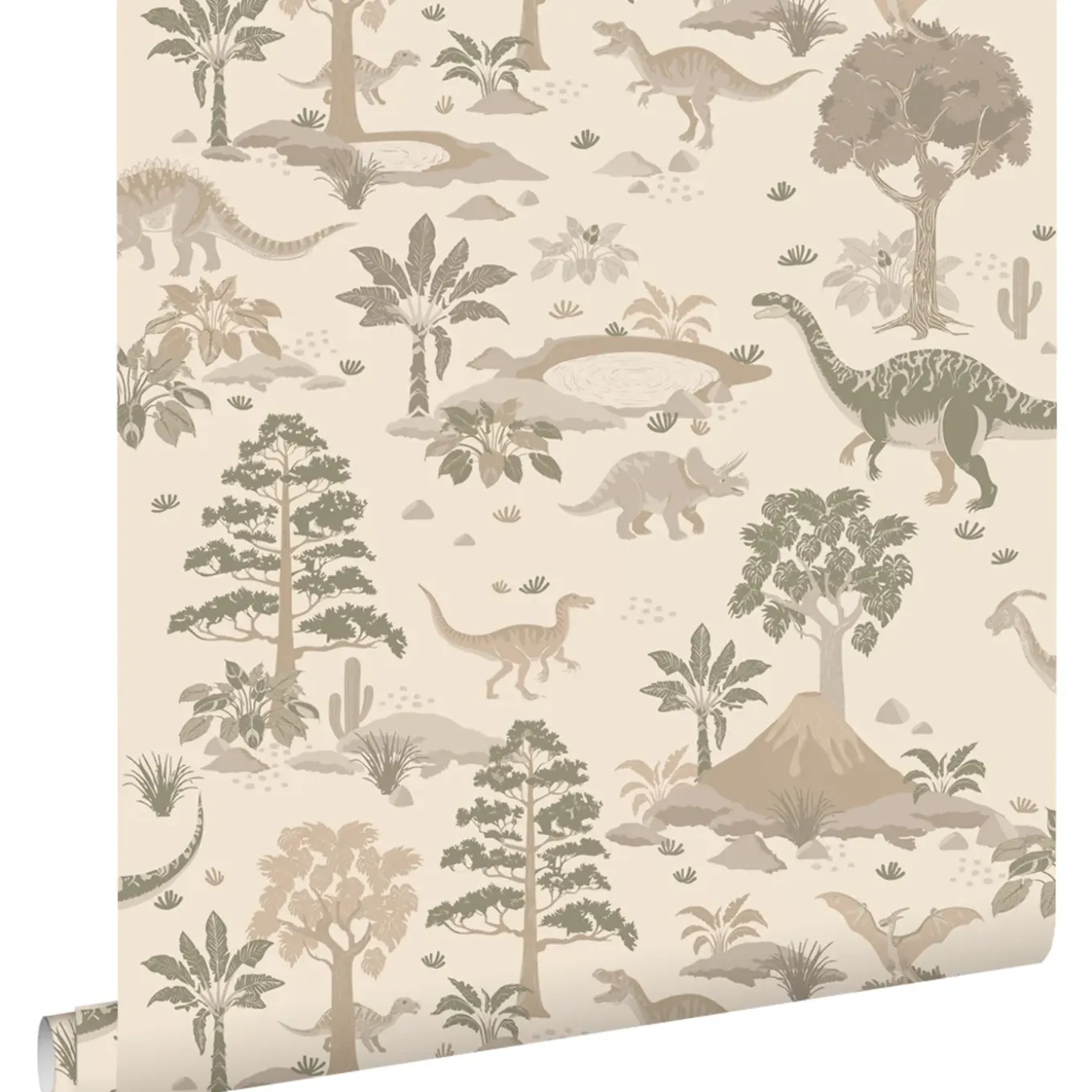 Estahome Behang Dinosaurussen Lichtbeige - 50 X 900 Cm - 132175