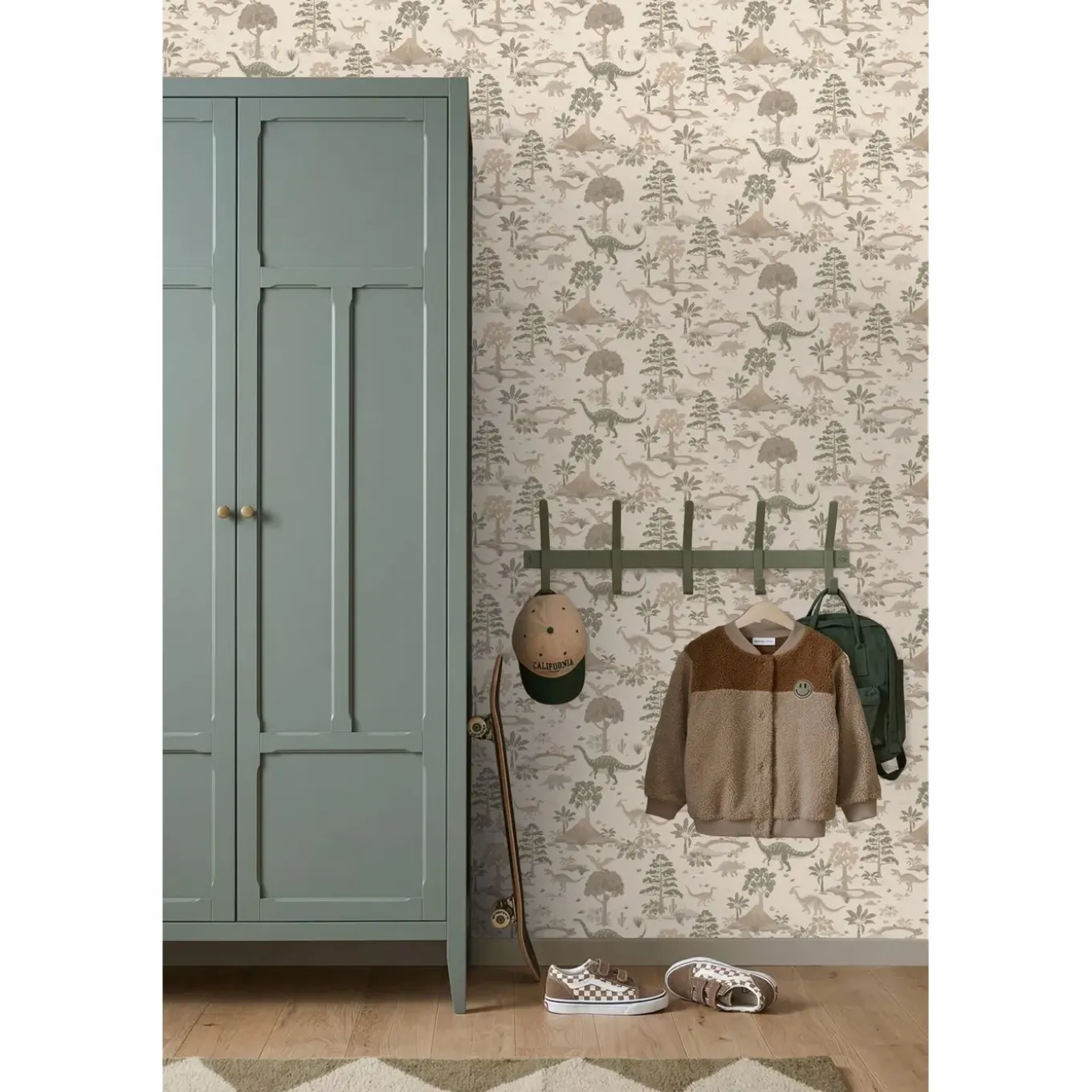 Estahome Behang Dinosaurussen Lichtbeige - 50 X 900 Cm - 132175
