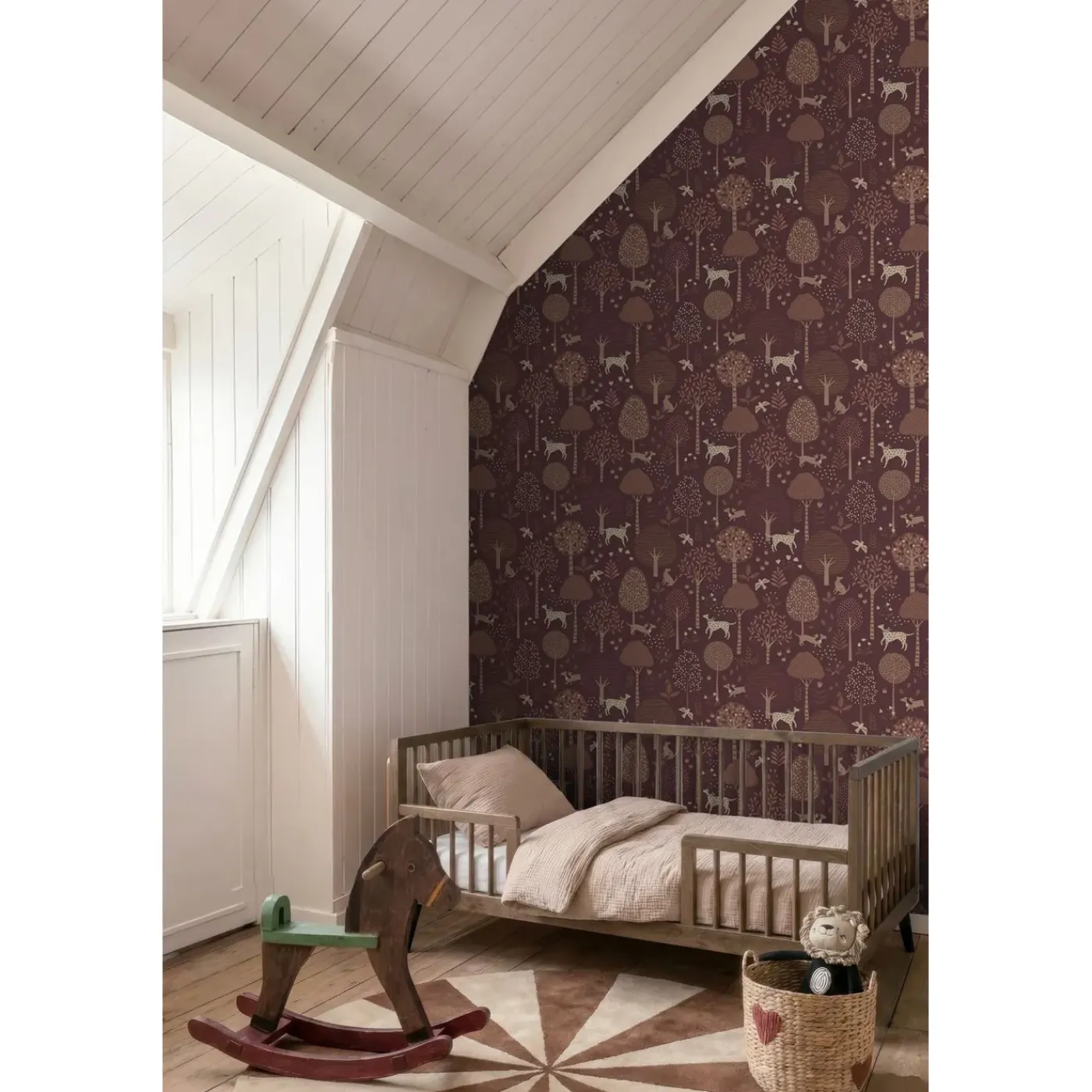 ESTAhome Behang Honden Donker Paars En Bruin - 50 X 900 Cm - 132224