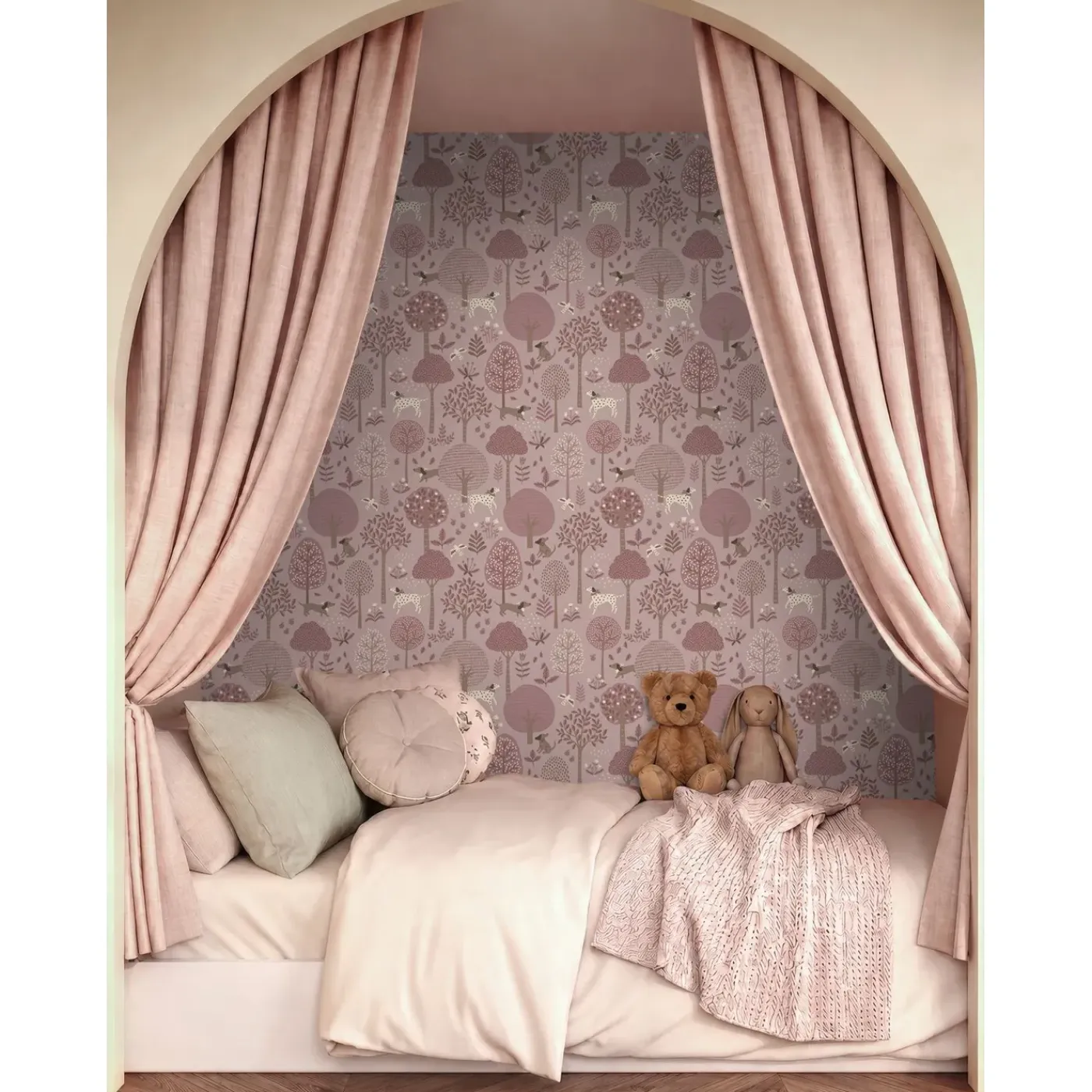 ESTAhome Behang Honden Lichtpaars En Bruin - 50 X 900 Cm - 132226