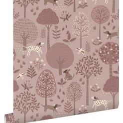 ESTAhome Behang Honden Lichtpaars En Bruin - 50 X 900 Cm - 132226