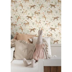 Estahome Behang Paarden Beige, Bruin En Groen - 50 X 900 Cm - 132192