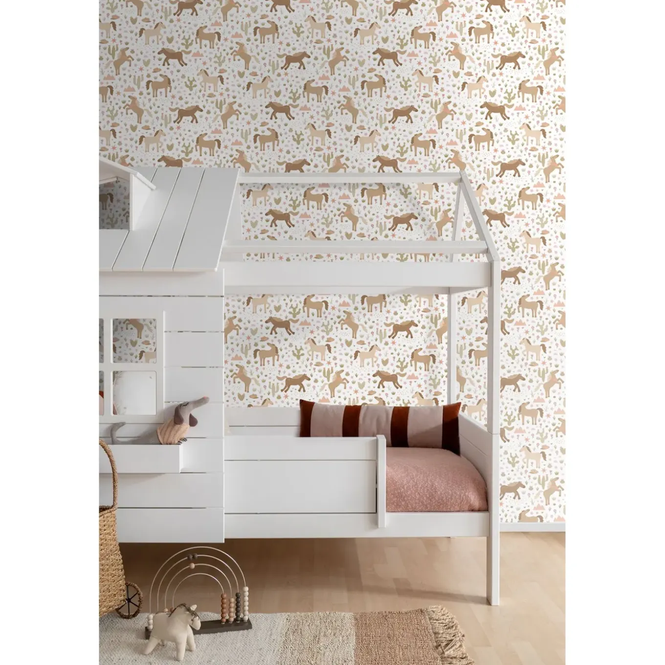 Estahome Behang Paarden Bruin, Groen En Roze - 50 X 900 Cm - 132193