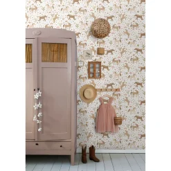 Estahome Behang Paarden Bruin, Groen En Roze - 50 X 900 Cm - 132193