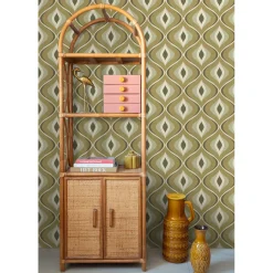 ESTAhome Behang Retro Ornamenten Vergrijsd Groen - 53 Cm X 10.05 M - 130987
