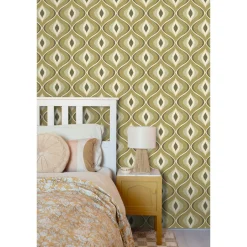 ESTAhome Behang Retro Ornamenten Vergrijsd Groen - 53 Cm X 10.05 M - 130987