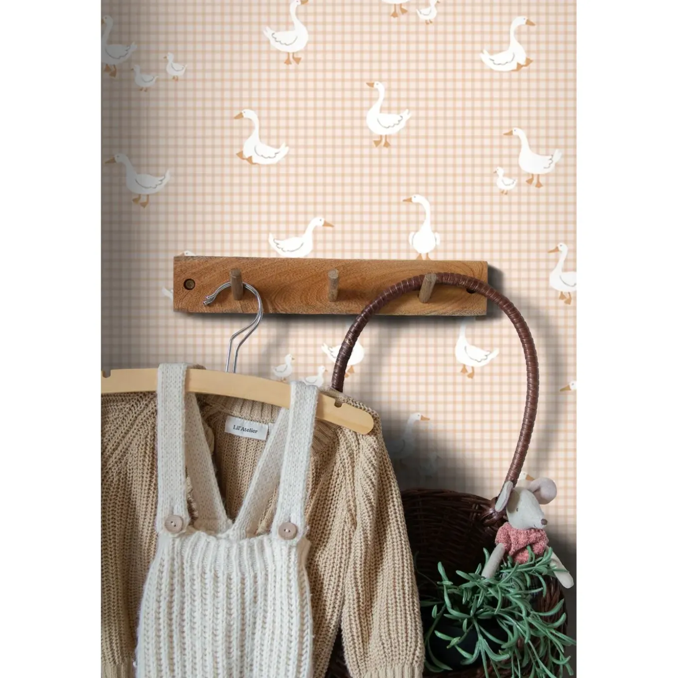 Estahome Behang Schattige Ganzen Beige - 50 X 900 Cm - 132184
