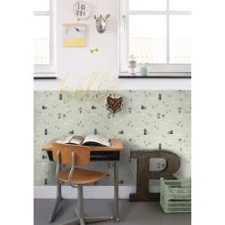 ESTAhome Behang Schattige Huisjes Groen En Blauw - 50 X 900 Cm - 132309