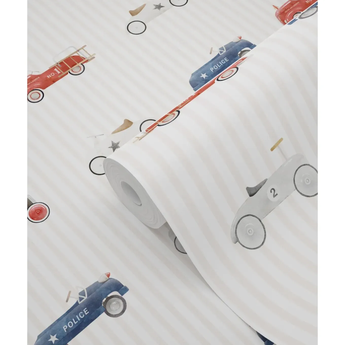 Estahome Behang Vintage Auto's Beige, Blauw En Rood - 50 X 900 Cm - 132297