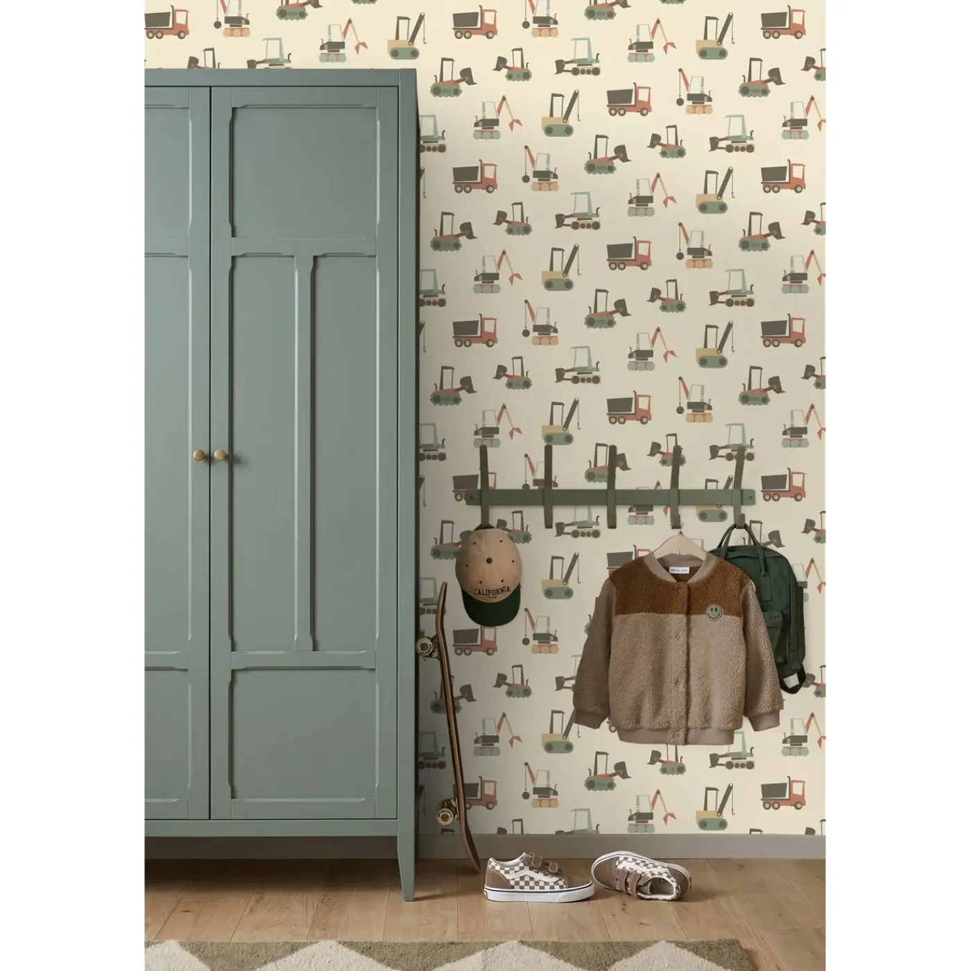 ESTAhome Behang Voertuigen Beige, Terracotta En Blauw - 50 X 900 Cm - 132244