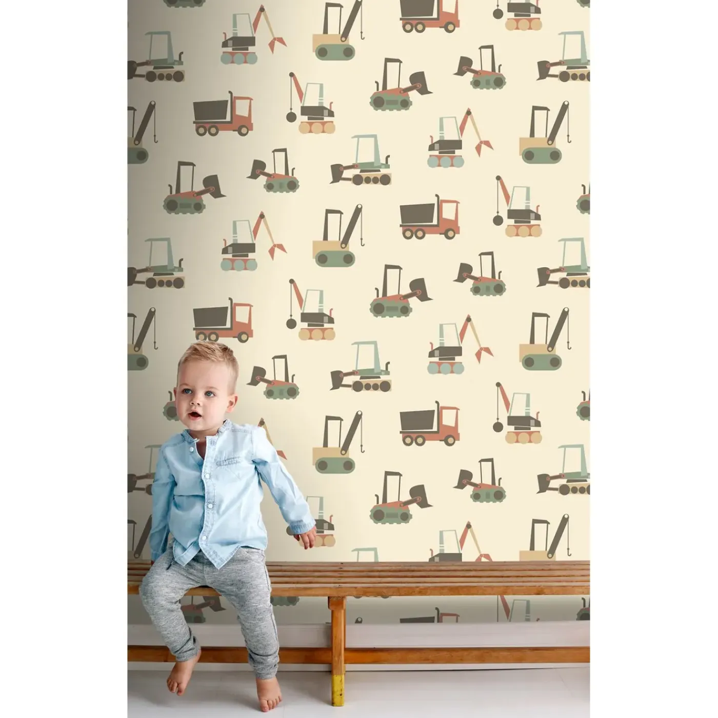 ESTAhome Behang Voertuigen Beige, Terracotta En Blauw - 50 X 900 Cm - 132244
