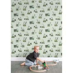 Estahome Behang Voertuigen Groen - 50 X 900 Cm - 132242