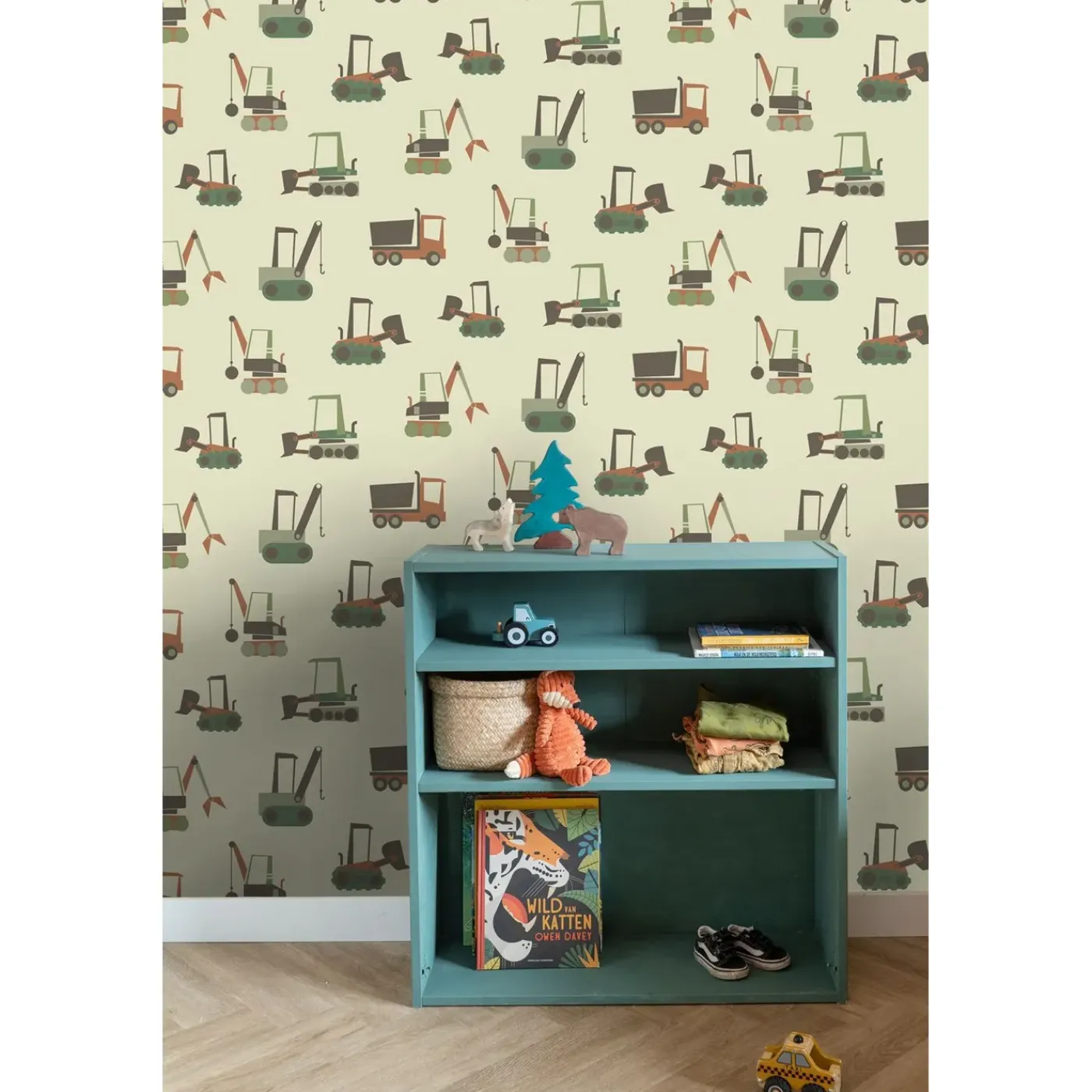 ESTAhome Behang Voertuigen Groen En Bruin - 50 X 900 Cm - 132243