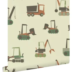ESTAhome Behang Voertuigen Groen En Bruin - 50 X 900 Cm - 132243
