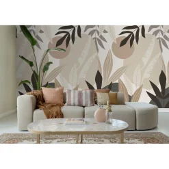 ESTAhome Fotobehang Tropische Bladeren Beige En Grijs - 200 X 279 Cm - 159251