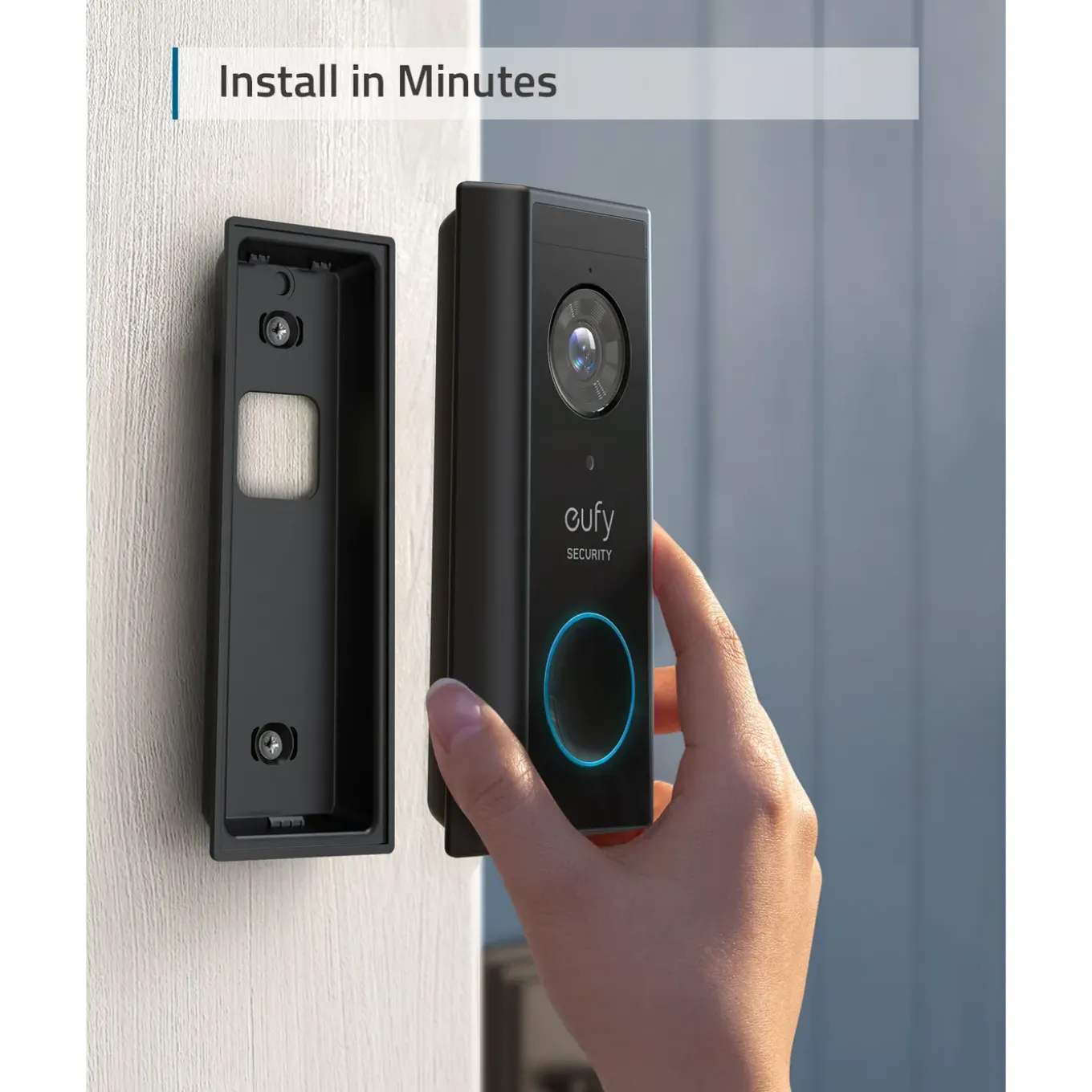 Eufy Security videodeurbel draadloos 2K HD-resolutie op batterij met Homebase 2 zwart/wit