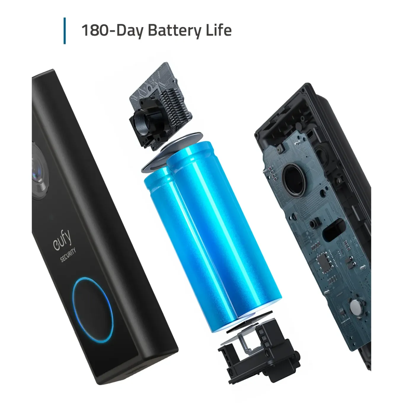 Eufy Security videodeurbel draadloos 2K HD-resolutie op batterij met Homebase 2 zwart/wit