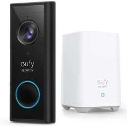 Eufy Security videodeurbel draadloos 2K HD-resolutie op batterij met Homebase 2 zwart/wit
