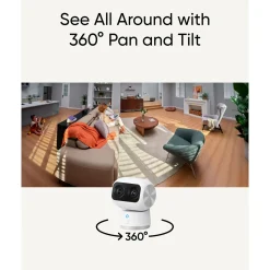 Eufy slimme beveiligingscamera voor binnen S350 4K 360° zicht wit