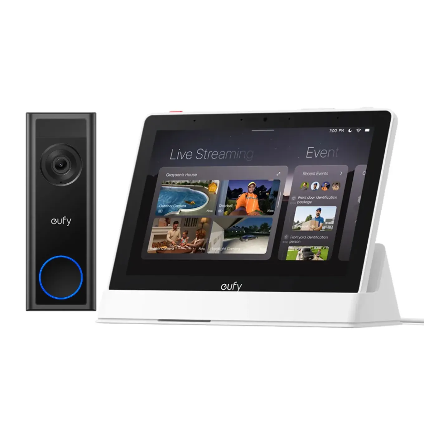 Eufy Video Doorbell C31 + Smart Display E10 Videodeurbel Kit - Op Batterij - 2K