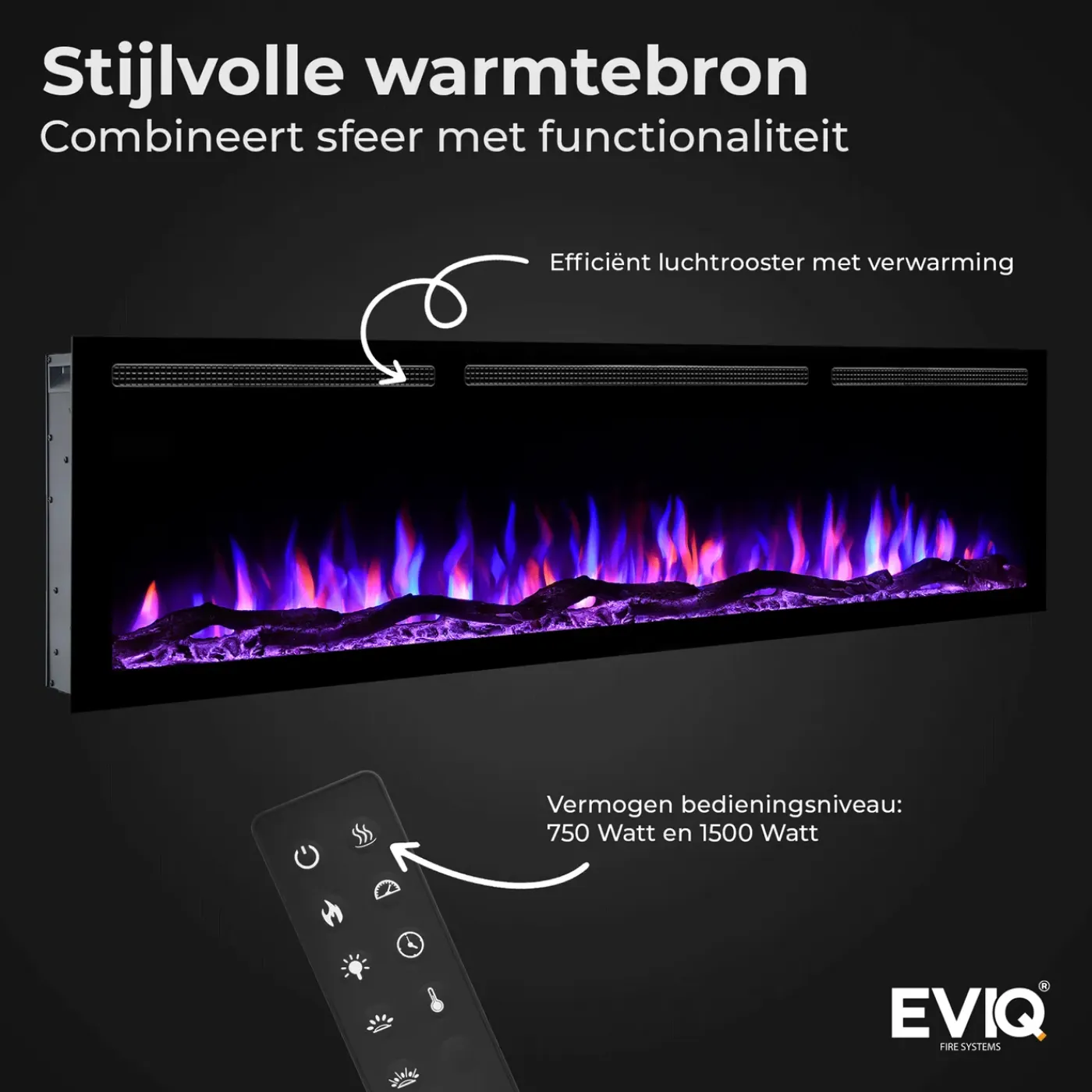 EVIQ Elektrische Sfeerhaard Diamond 60 Inch – 152 Cm