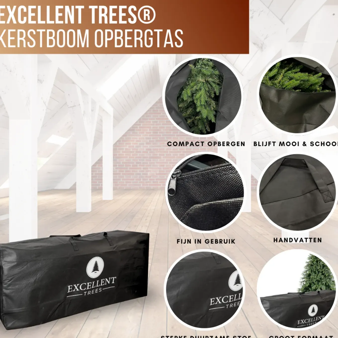 Excellent Trees Kerstboom Opbergtas - Kerstboomtas Tot 160cm Bomen - Tas Kerstboom