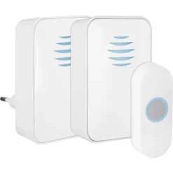 Exin gong set - batterij/plug-in - beldrukker - licht - wit