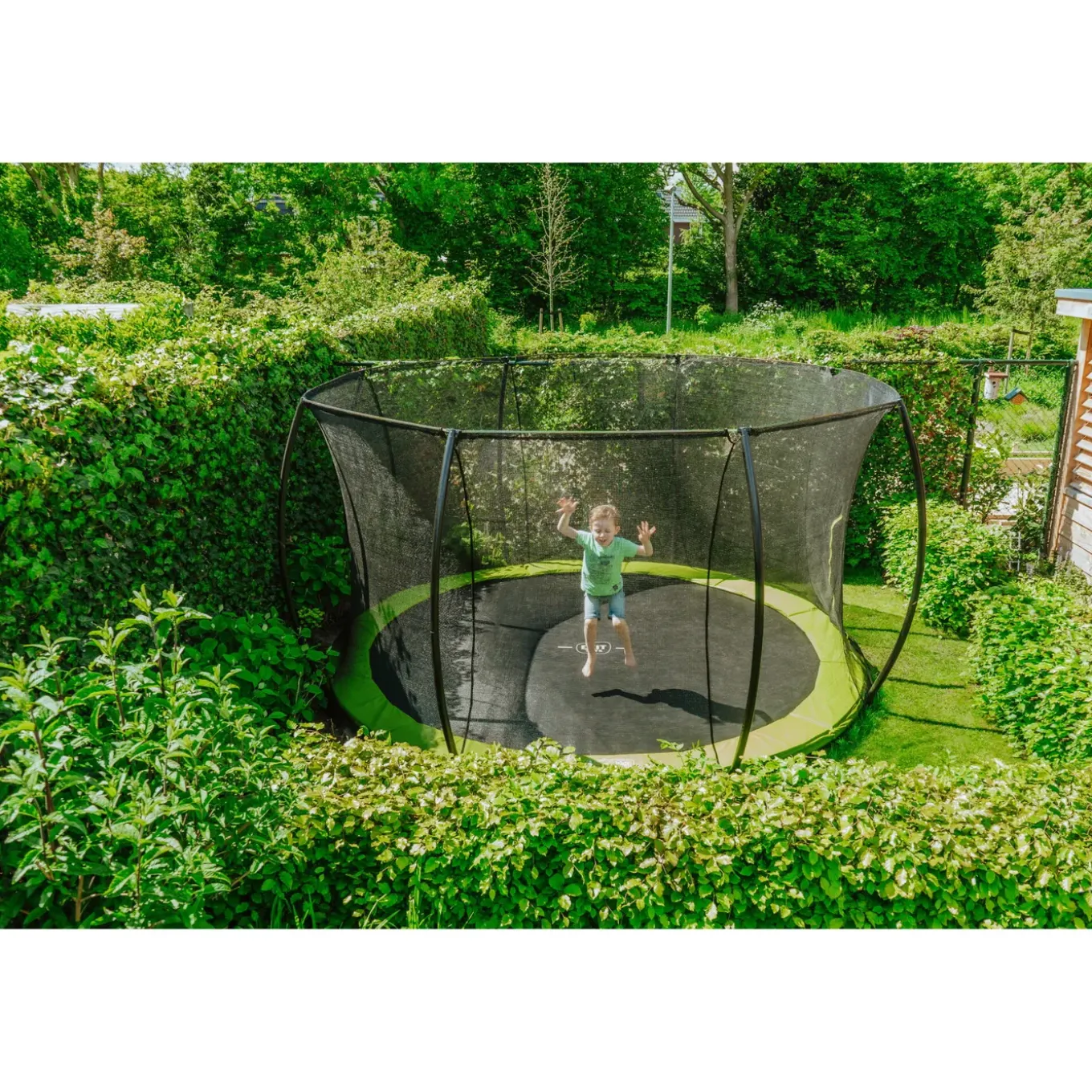 Exit Silhouette Inground Trampoline Ø427cm Met Veiligheidsnet - Groen