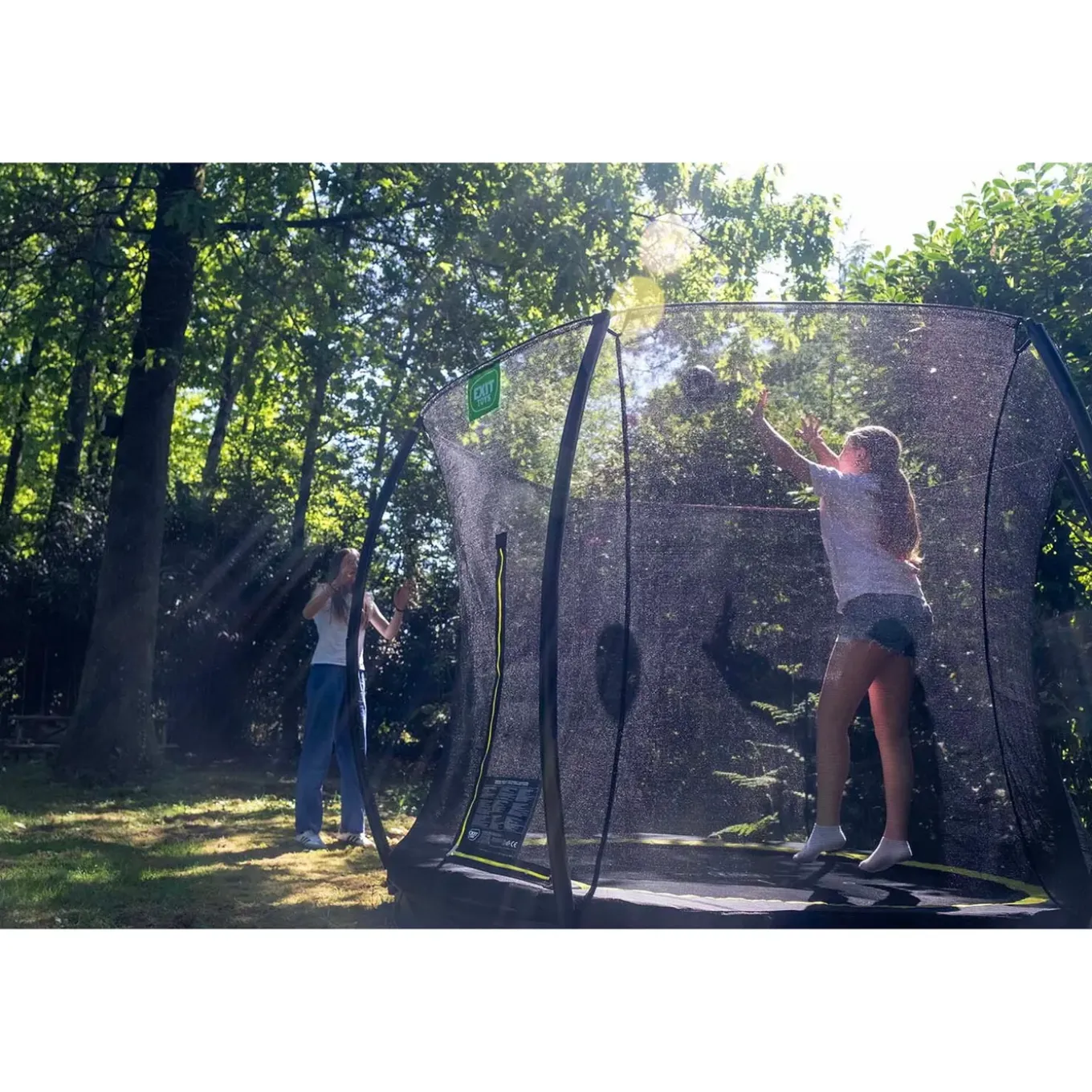 EXIT Toys Exit Silhouette Inground Trampoline 244x366cm Met Veiligheidsnet - Zwart