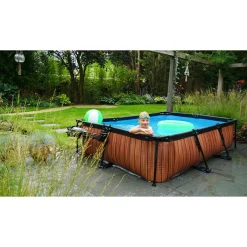 Exit Stone Frame Zwembad 300x200x65cm – Opzetzwembad – Met Filterpomp – Rechthoekig – Grijs