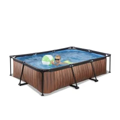 Exit Wood Frame Zwembad 300x200x65cm – Opzetzwembad – Met Filterpomp – Rechthoekig – Bruin