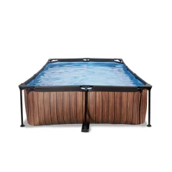 Exit Wood Frame Zwembad 300x200x65cm – Opzetzwembad – Met Filterpomp – Rechthoekig – Bruin