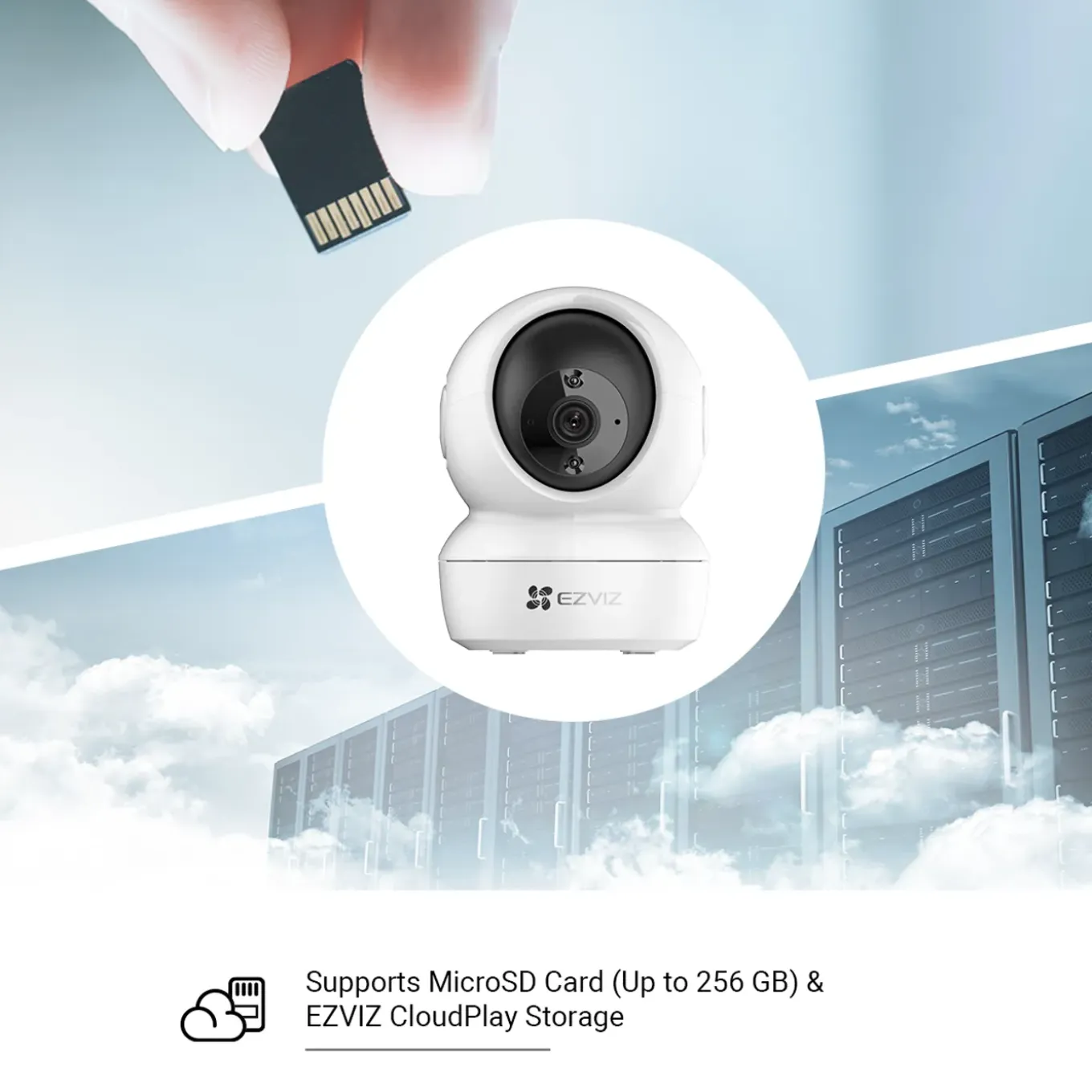 Ezviz beveiligingscamera voor binnen H6C FHD 360° IR-functie infraroodverlichting volgfunctie wit