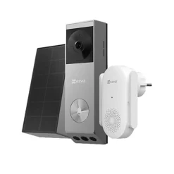 Ezviz Videodeurbel Ep3x Pro + Ch1 2k Voordeurset + Zonnepaneel + Wifi - Zwart