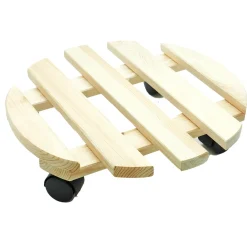Fantastic Garden Plantenpot Trolley - Hout - Naturel - 30 X 30 Cm