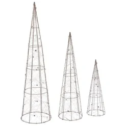 Fééric Lights and Christmas Feeric Christmas Led Kegel Kerstbomen - Set Van 3x St - Koper