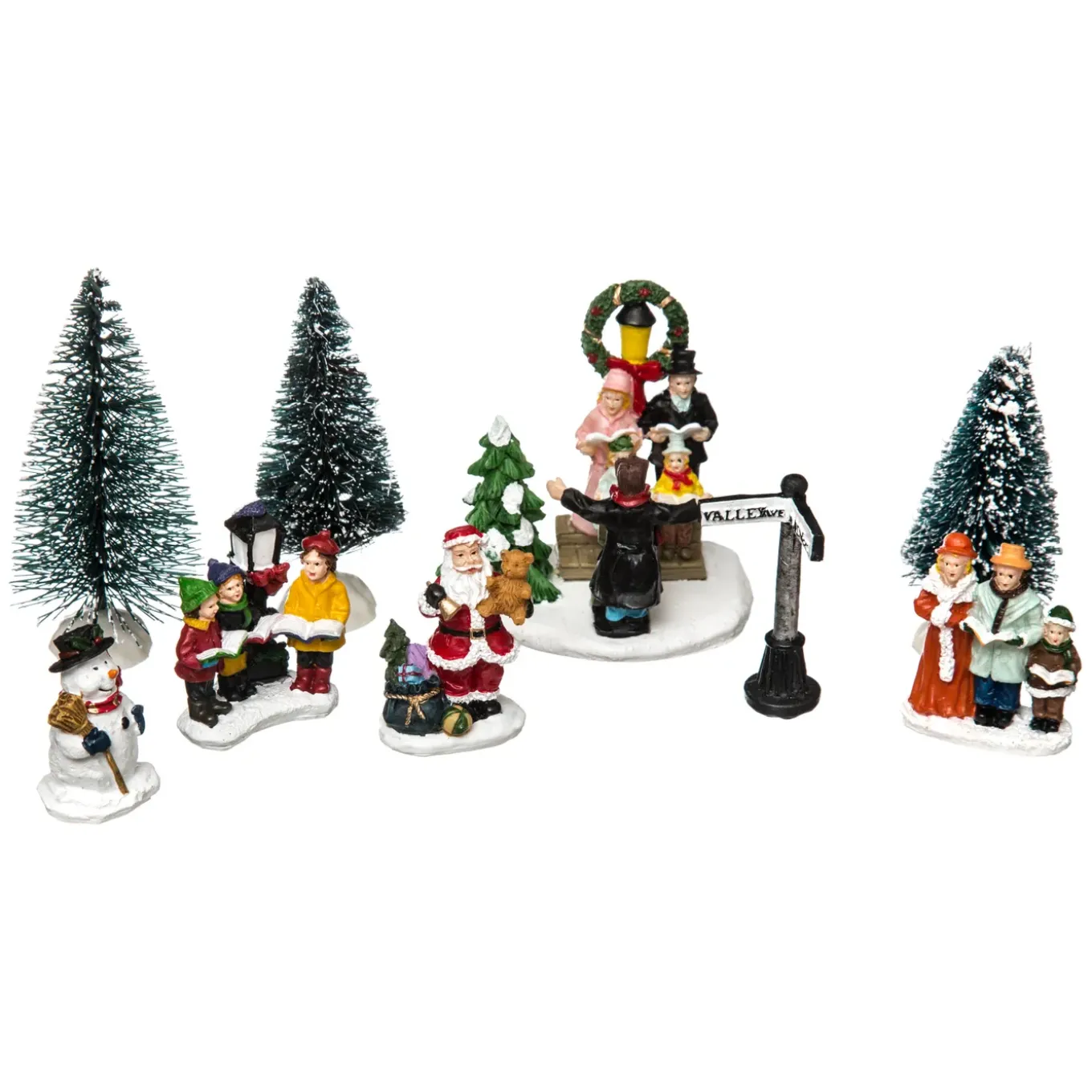 Feeric Kerstdorp Accessoires - Boompjes Figuurtjes - Polyresin