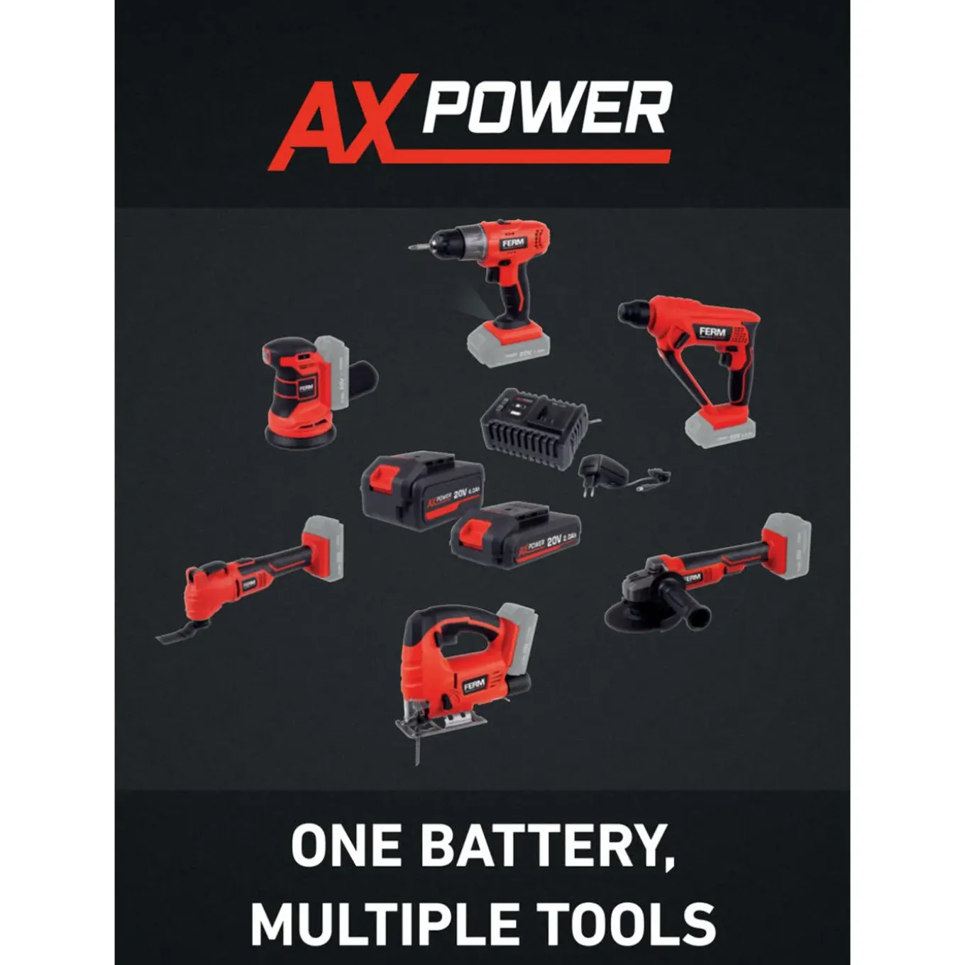 Ferm - Ax-power - Accu Heggenschaar - 500mm - 20v - Excl. Accu En Lader