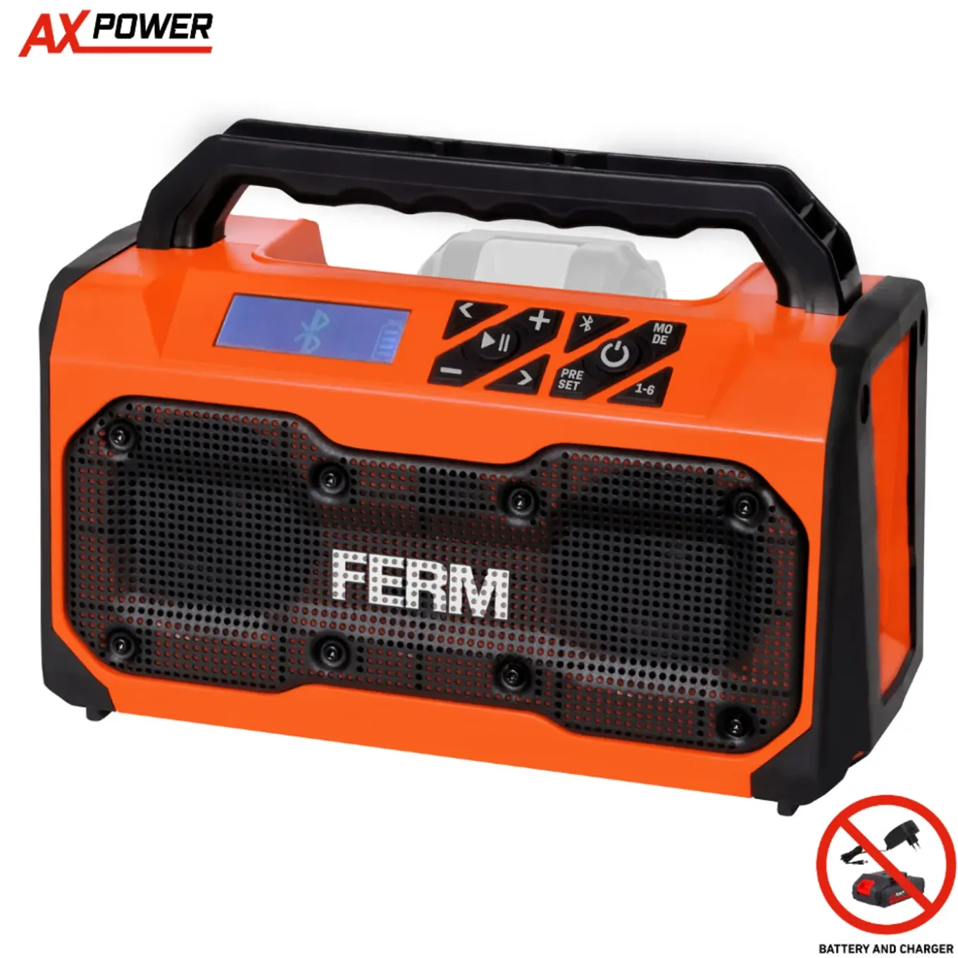 Ferm - Ax-power - Accu Radio - 20v - Bluetooth - Usb - Excl. Accu & Lader