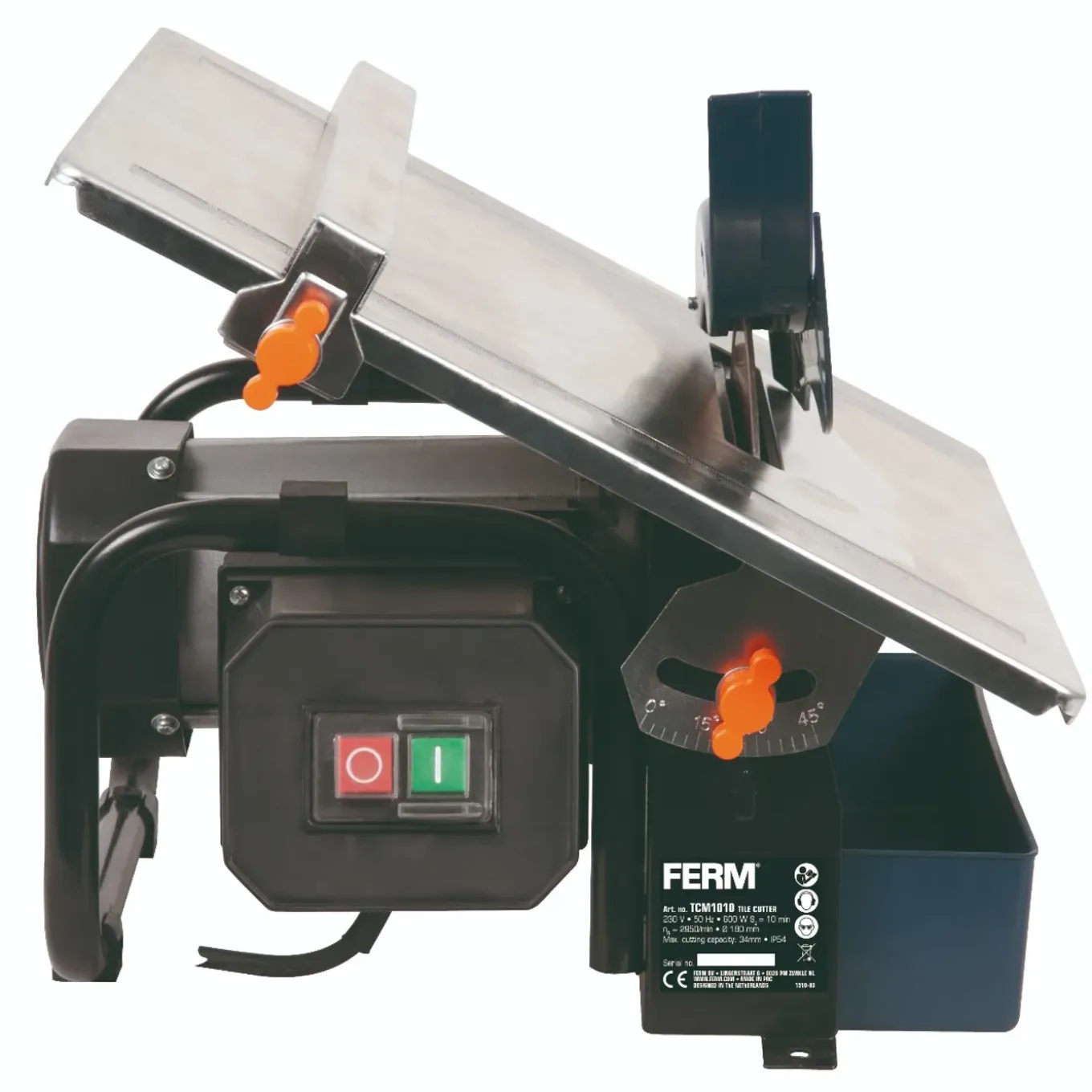 Ferm - Tegelzaagmachine - 600w - 180mm - Incl. Zaagblad
