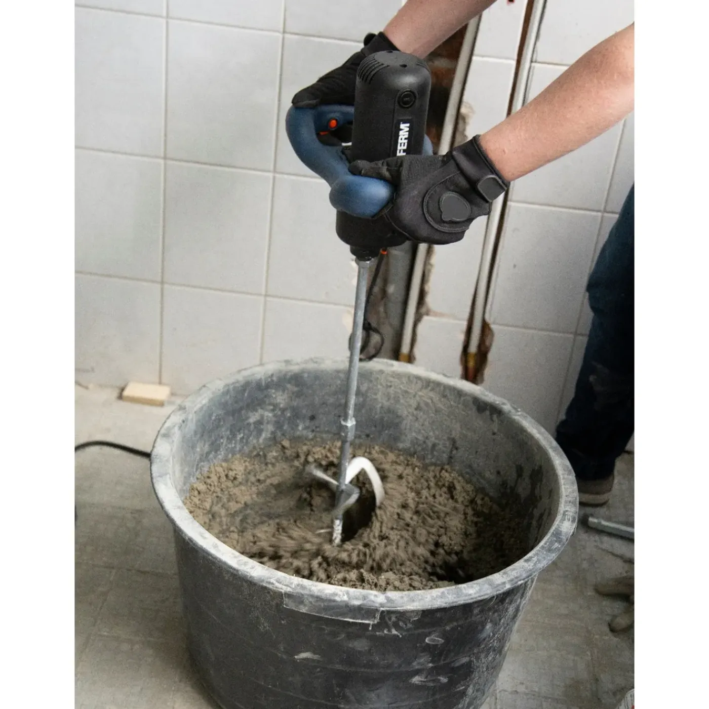 Ferm - Verf & Cementmenger – 1400w - 600mm – Twee Versnellingen